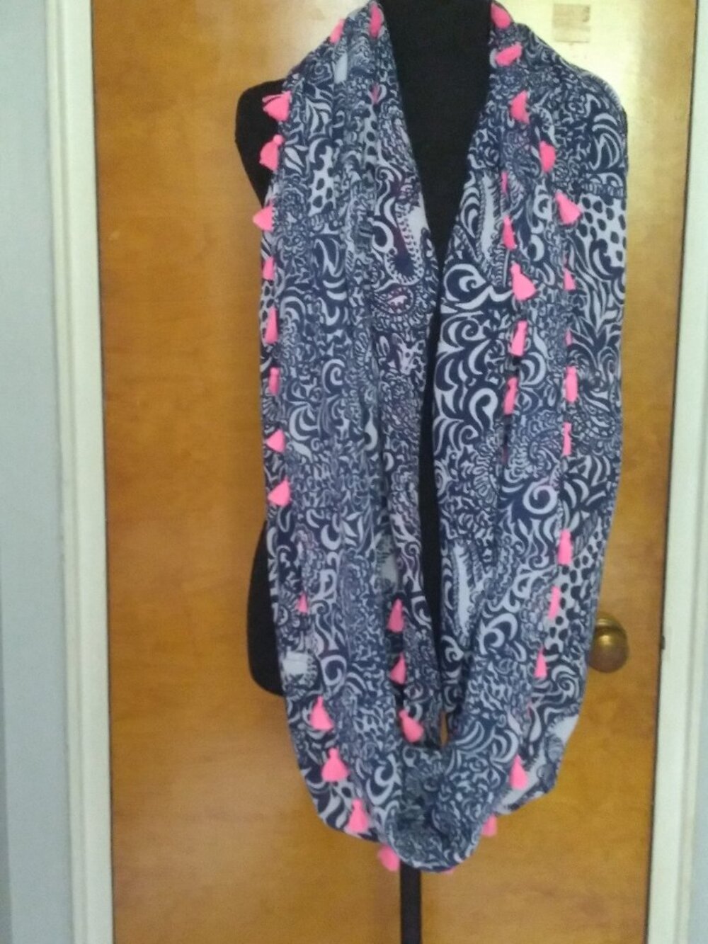Lilly Pulitzer Riley Infinity Scarf in Ikat Elephants with Tassels